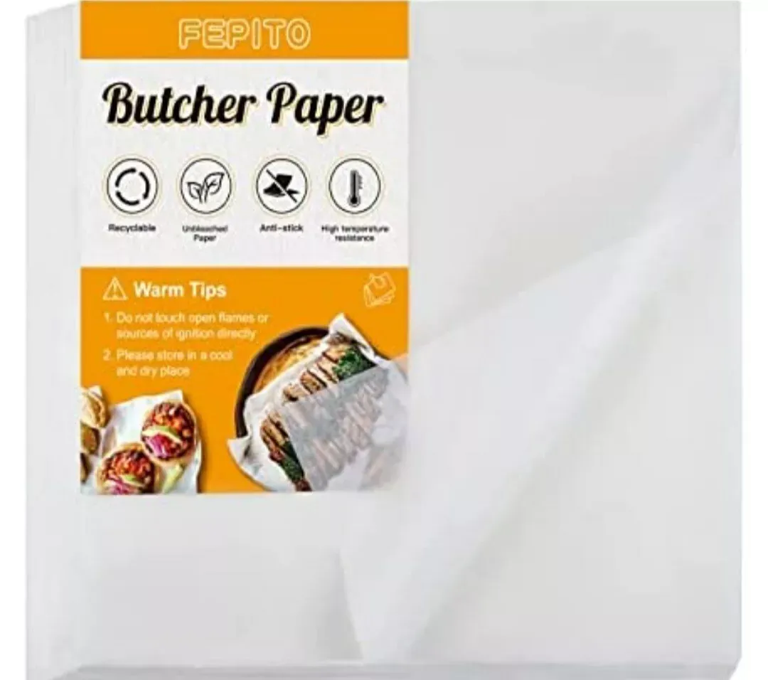 #607 12&#034; x 12&#034; Butcher Paper White Disposable Wrapping Meat 60 sheest