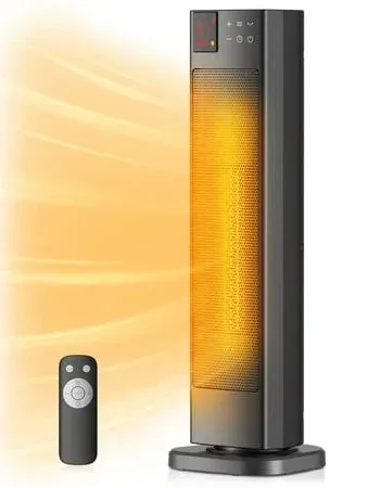  Oscillating Ceramic Tower Indoor Space Heater for Home with Oscillation, 