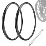 (1 Pair) Wheelchair Rear Wheel Replacement Tire, Wheelchair Tire, 24 x 1" Universal Flat-Free Polyurethane Tire, Suitable for Manual Wheelchair Tire