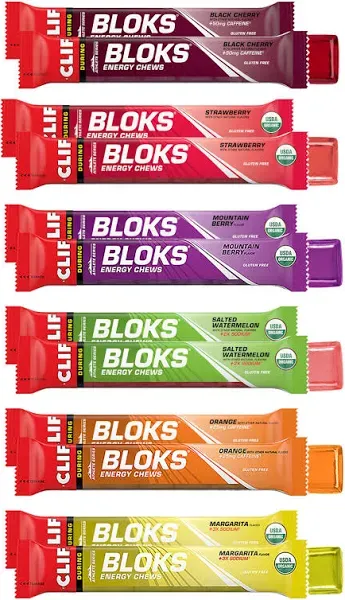 CLIF BLOKS - Energy Chews - Variety Pack - Non-Gmo - Plant Based - Fast Fuel for