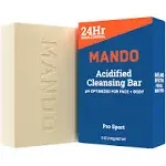 Mando Acidified Cleansing Bar - 24-Hour Odor Control - Removes Odor Better Than Soap - Moisturizing Formula - SLS Free, Paraben Free - Safe for