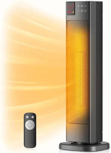 PELONIS 23" 1500-Watt Digital Ceramic Tower Heater with Remote