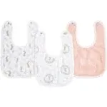 Aden + Anais Pink Essentials 100% Cotton Muslin Snap Bunnies Bibs 3 Pack One Baby