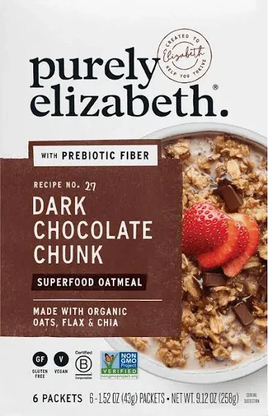 Purely Elizabeth Dark Chocolate Chunk Superfood Oatmeal