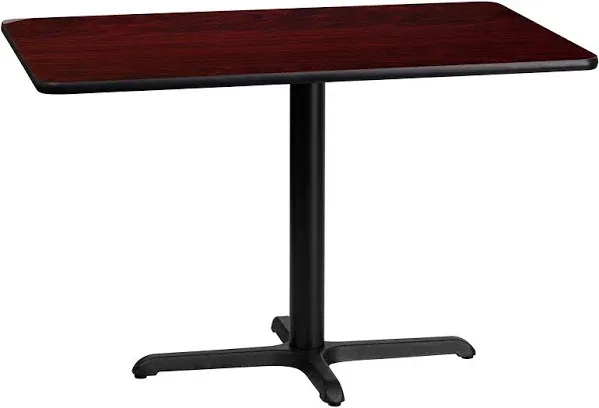 Flash Furniture 30'' x 48'' Rectangular Mahogany Laminate Table Top with 22'' x 30'' Table Height Base