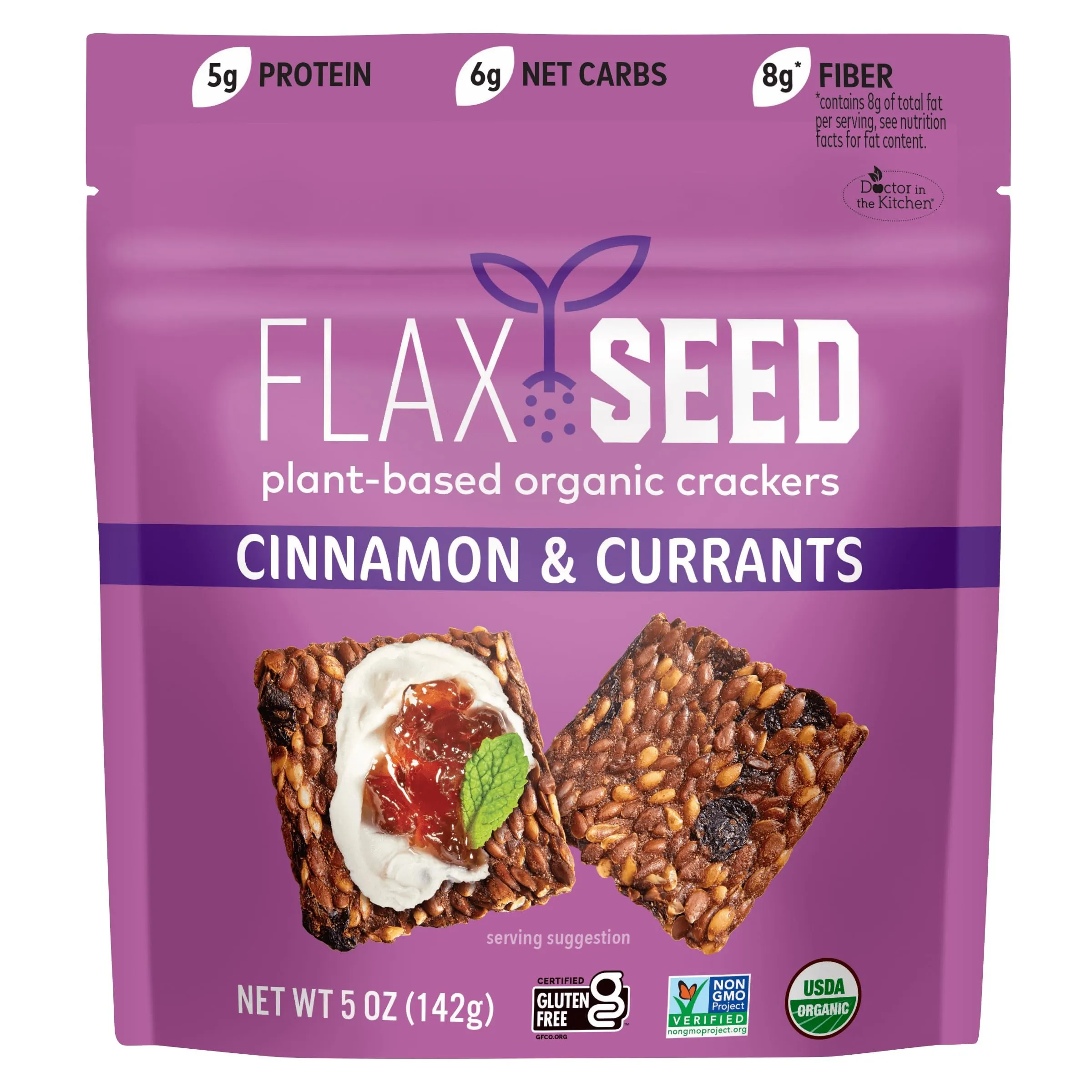 Organic Cinnamon & Currants Flax Seed Crackers