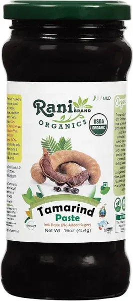 Rani Organic Tamarind Paste (Imli Paste) 16oz (1lb) 454g Glass Jar, No Sugar Added All Natural | Vegan | Gluten Free | No Colors | Non-GMO | Indian