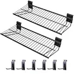 ATOOLA Slatwall Shelves 24 inch, Heavy Duty Slatwall Accessories, Slat Wall Wire Shelf, Gargage Storage Slatboard Shelves (2 Pack)