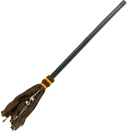 Skeleteen Witch Broomstick Costume Accessories - Realistic Wizard Flying Felt Broom Stick Costumes Accessory for All Children