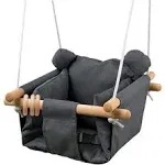 Baby Canvas Hanging Swing Seat Toddler Secure Indoor & Outdoor Hammock Toy Grey Dark Grey