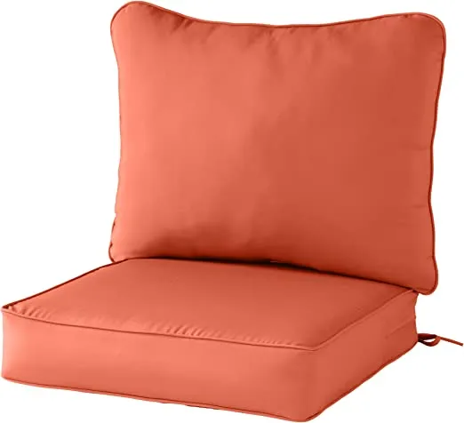 Greendale Home Fashions Outdoor Deep Seat Cushion, 2-Piece Set, Sunrise