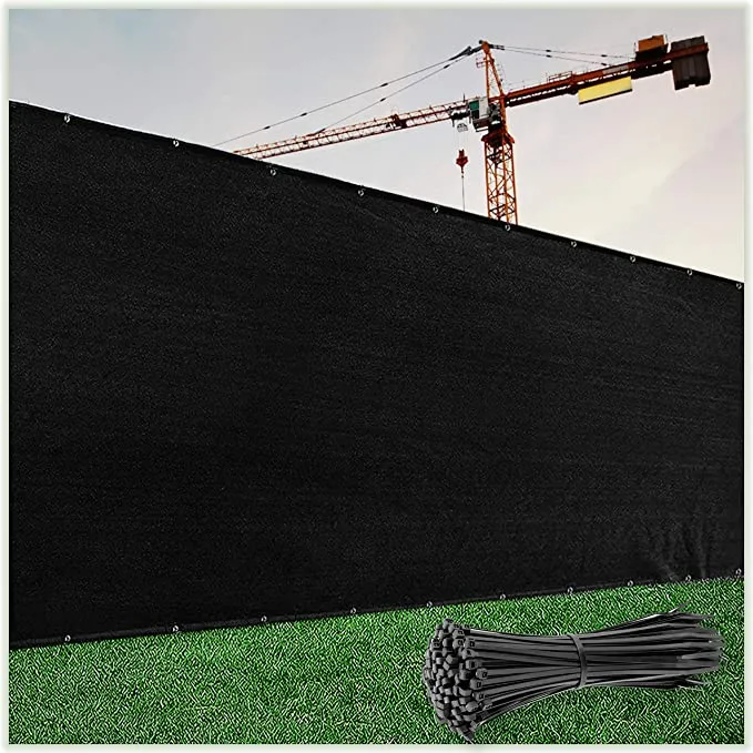 ColourTree 4' x 50' Black Fence Privacy Screen Windscreen Cover Shade Fabric Cloth, 90% Visibility Blockage, with Grommets, Heavy Duty Commercial