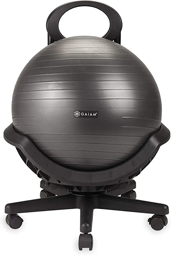 Gaiam Ultimate Balance Ball Chair with Swivel, Black