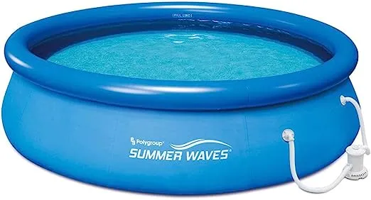 SUMMER WAVES 10' x 30" Quick Set Above Ground Swimming Pool with Filter Pump System includes Filter Cartridge with Built-in Chlorinator