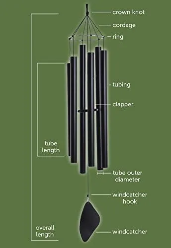 Music of the Spheres – Chinese Mezzo, Small-Medium Handcrafted Wind Chime, Precision Tuned, Weather-resistant Unique Outdoor Wind Chimes, 38"