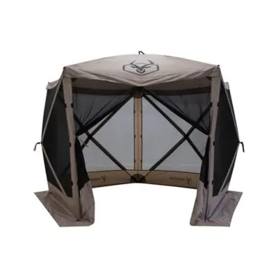 Gazelle Tents™, G5 5-Sided Portable Gazebo, Easy Pop-Up Hub Screen Tent, Waterproof, UV Resistant, 4-Person & Table, Desert Sand, 85" x 115" x 106", GG501DS