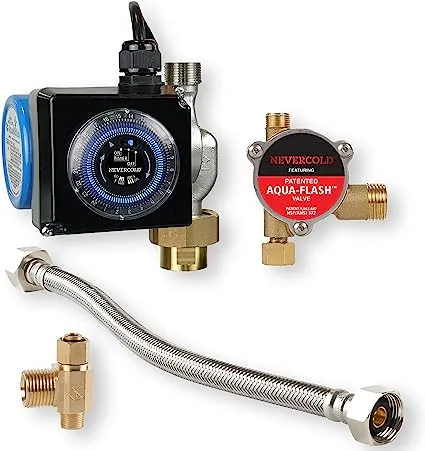 Eastman 3/4 Inch Nevercold Universal Hot Water Heater Recirculation Pump Kit, Brass, 70600 