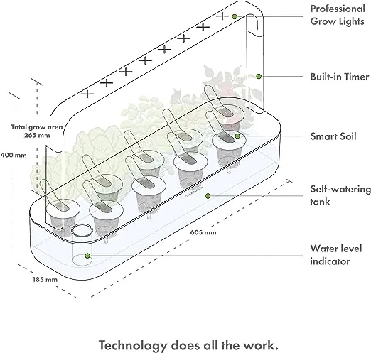 Click & Grow Indoor Herb Garden Kit with Grow Light | Easier Than Hydroponics Growing System | Smart Garden for Home Kitchen Windowsill | Vegetable & Herb Garden Starter Kit with 9 Plant pods, White