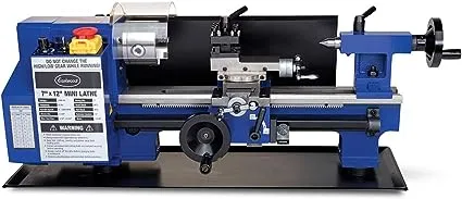 Eastwood Benchtop Metal Lathe 7 inch x 12 inch | Mini Metal Lathe Variable Speed 0-2500 RPM, Mini Lathe with 3-jaw Chuck | Benchtop Metal Lathe, Drilling Machine for Various Types of Metal Turning