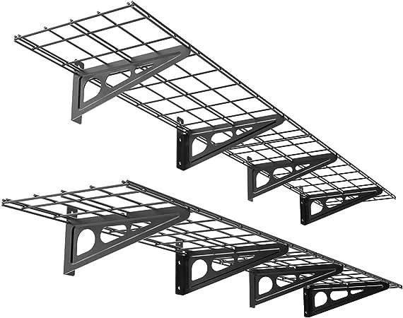 FLEXIMOUNTS 2-Pack 2x6ft 24-inch-by-72-inch Wall Shelf Garage Storage Rack Floating Shelves