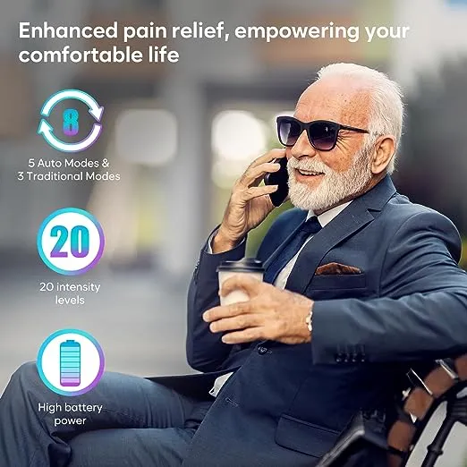 Easy@Home Rechargeable TENS Unit Professional Grade Electronic Pulse Massager - Backlit LCD Display, Leather Storage Bag, Powerful Pulse Intensity, 510K Cleared, FSA Eligible OTC Home Use, EHE012PRO