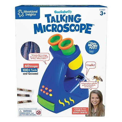 Educational Insights GeoSafari Jr. Talking Microscope Featuring Bindi Irwin: Microscope for Kids, STEM & Science Toy, Interactive Learning, Ages 3+