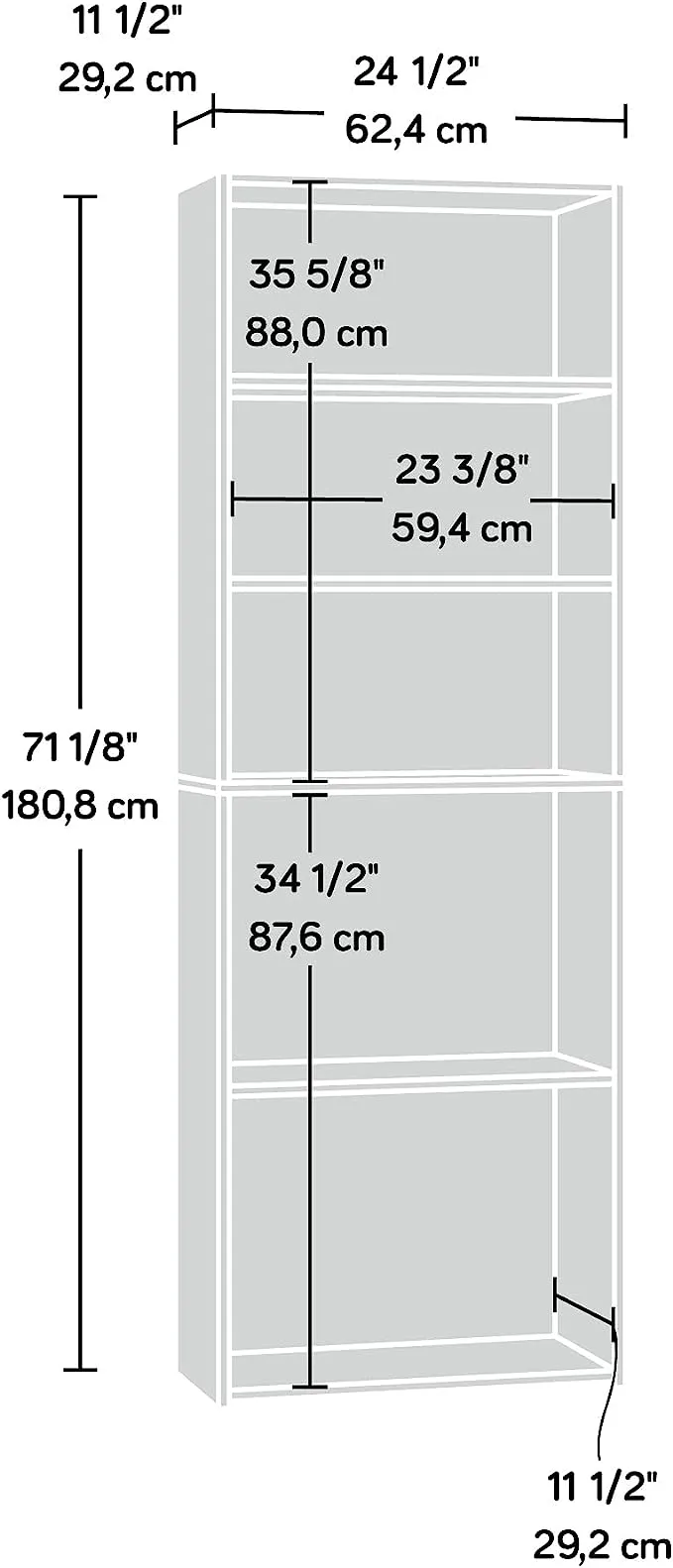 Sauder Beginnings 5-Shelf Bookcase