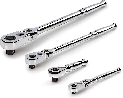 TEKTON 1/4, 3/8 Inch Drive Stubby Ratchet Set, 2-Piece (3, 4-1/2 in.) | SRH91006