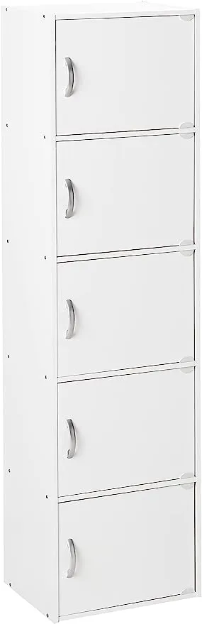 Hodedah 5 Door Bookcase Cabinet