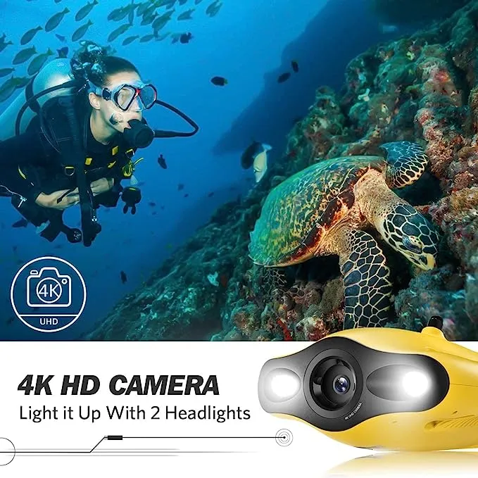 gladius Mini Underwater Drone, 4K UHD Underwater Camera for Real Time Viewing, Remote Controller and APP Remote Control, Dive to 330ft, Live Stream, Adjustable Tilt-Lock, Fish Finder, ROV