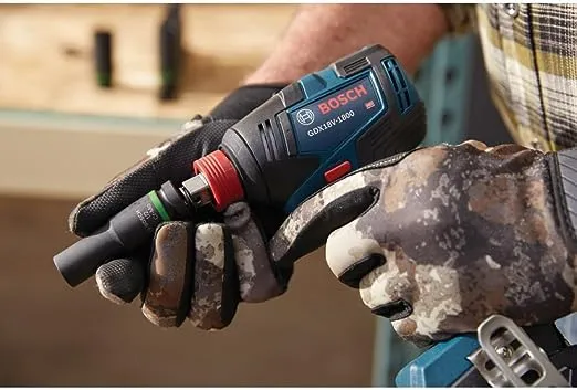 BOSCH GDX18V-1800B12 18V Two-In-One 1/4 In. and 1/2 In. Bit/Socket Impact Driver/Wrench Kit with 2 Ah Standard Power Battery