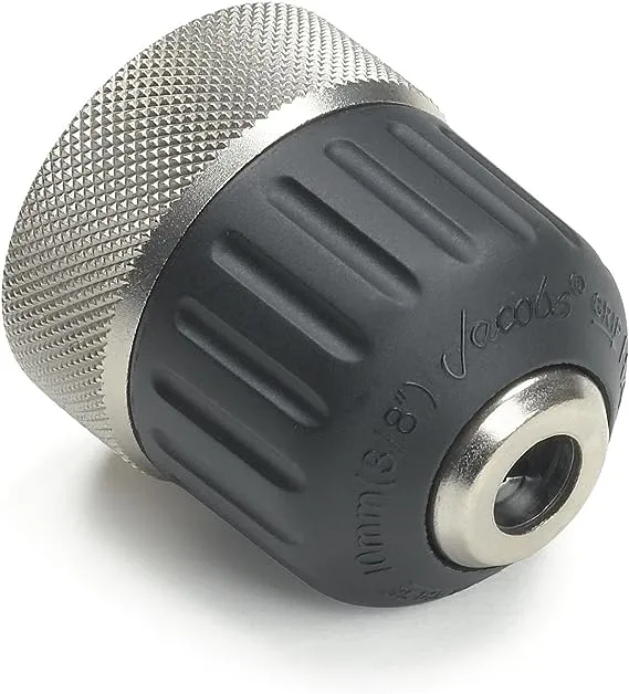 Jacobs Chuck 31248 Hex Bit Adapter Keyless Chuck, 1/4" Mount, 3/8" Capacity