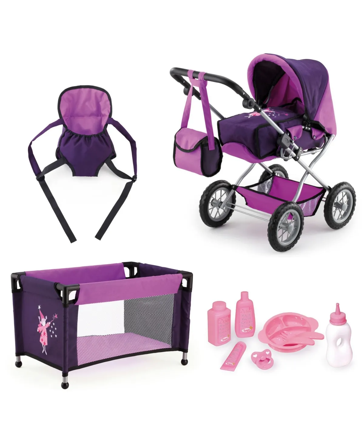 Bayer Design Baby Doll Pram Combi Grande Set, Purple