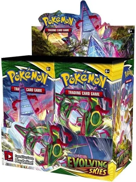 Pokémon TCG: Sword & Shield Evolving Skies Booster Box, Size: 4. Booster Display