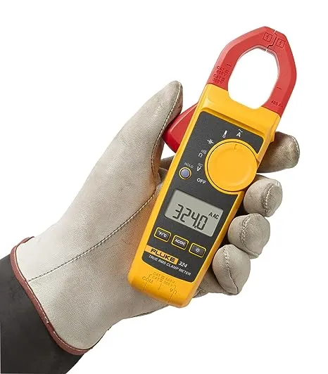 Fluke 324 True-RMS Clamp Meter with Temperature & Capacitance, Measure AC Current Up To 400 A and AC/DC Voltage Up to 600 V, Includes Backlit Display, Measure Resistance Up To 4000 Ohms