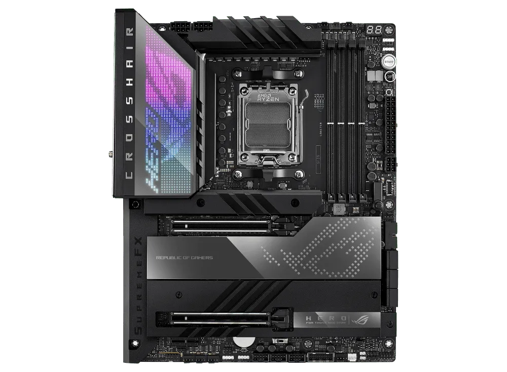 ASUS - ROG CROSSHAIR X670E HERO (Socket AM5) USB-C Gen2 AMD Motherboard with LED Lighting