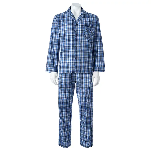 Hanes Men's Big Men's Classics Broadcloth Woven Pajama Set