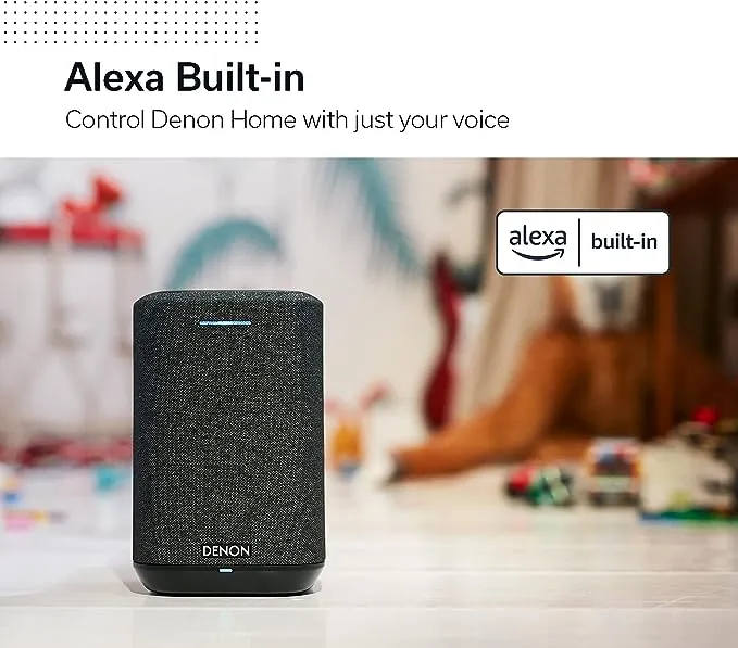 Denon Home 150 Wireless Speaker | HEOS, Alexa Built-in, AirPlay 2, and Bluetooth | Compact Design | Black