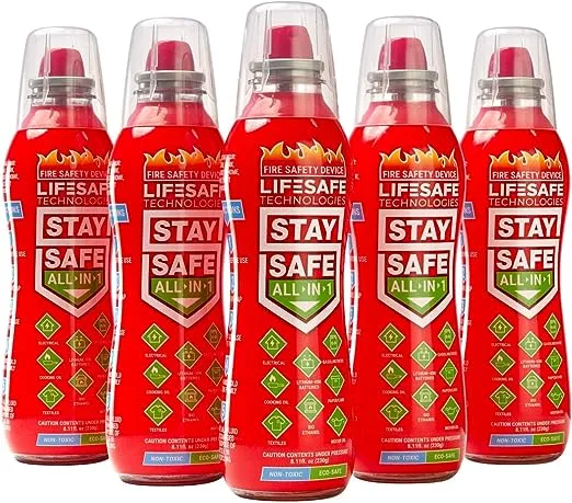 StaySafe All-in-1 Fire Extinguisher | for Home, Kitchen, Car, Garage, Boat | Compact Fire Extinguisher That Tackles 10 Types of Fire | Water Based Non Toxic, Non Hazardous, Eco-Friendly