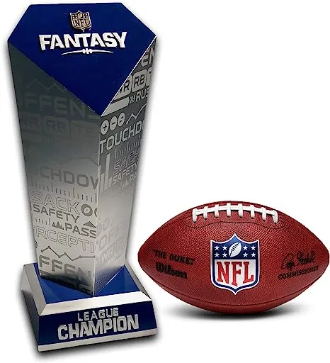 2020 NFL Officially Licensed Fantasy Football Trophy, Silver/Blue, Large (FFLTPHY-40020)