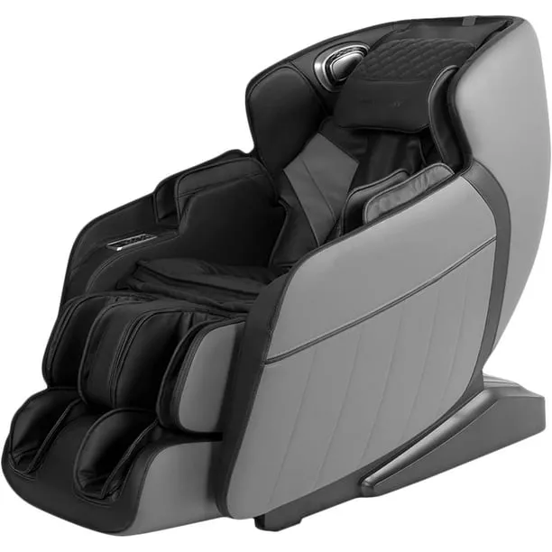 SL Track Full Body Massage Chair, Recliner with Zero Gravity Airbag Massage Chair Bluetooth Speaker Foot Roller USB Charger,Brown