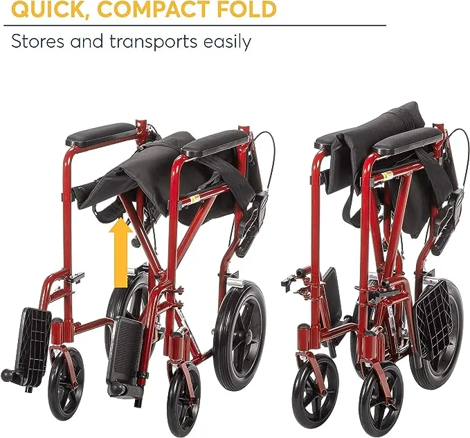 Drive Medical Lightweight Expedition Transport Wheelchair