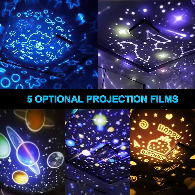 LUCKKID Night Lights for Kids Multifunctional Night Light Star Projector Lamp for ...