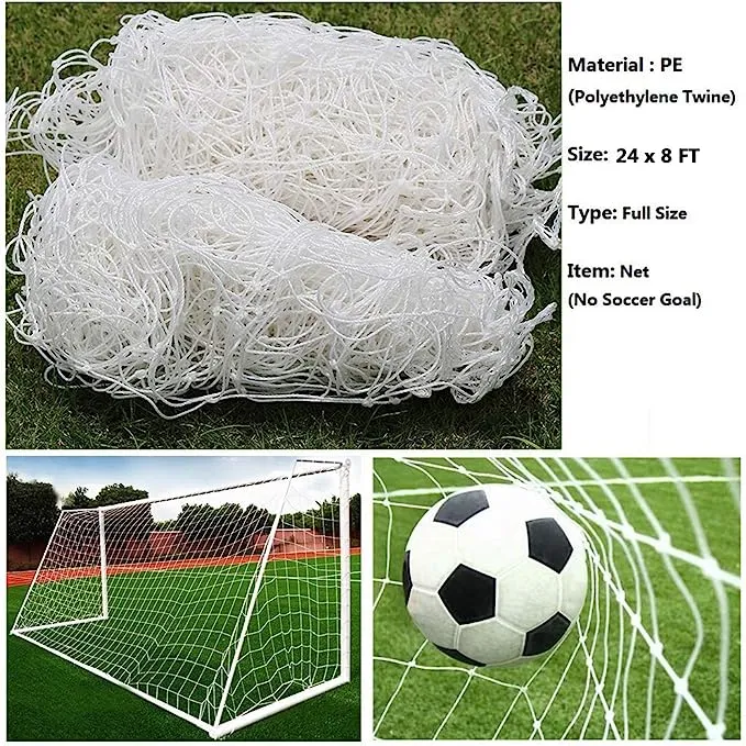 Soccer Goal Net - 24 X 8 Ft - Full Size Football Goal Post Netting - NOT Include