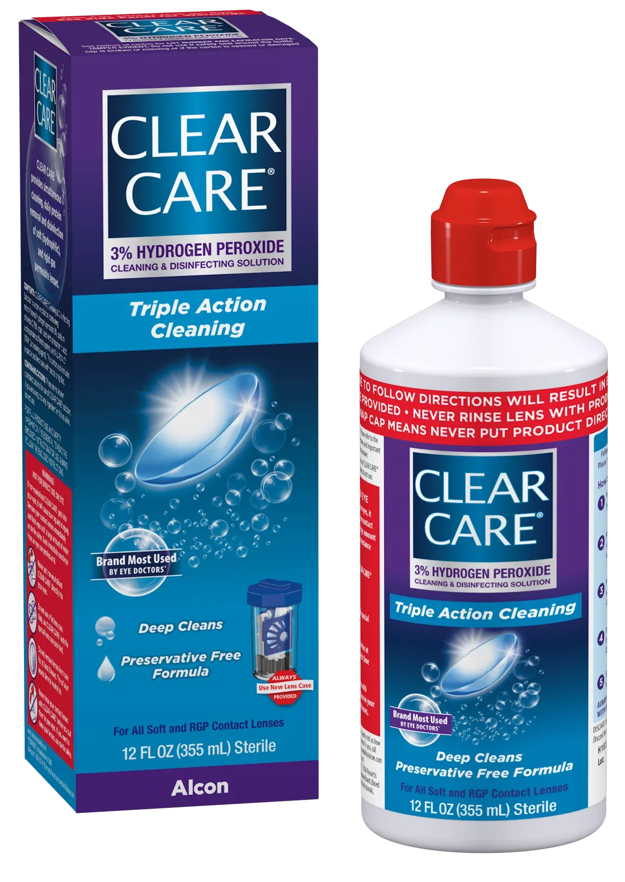 Clear Care Plus Contact Lens Cleaning Liquid Solution with HydraGlyde Twin Pack