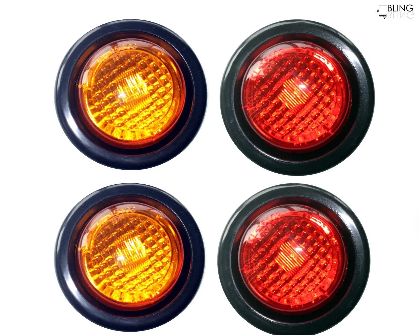 14 TRUCK TRAILER 2&#034; RED ROUND SIDE MARKER LED CLEARANCE LIGHT + Grommet 