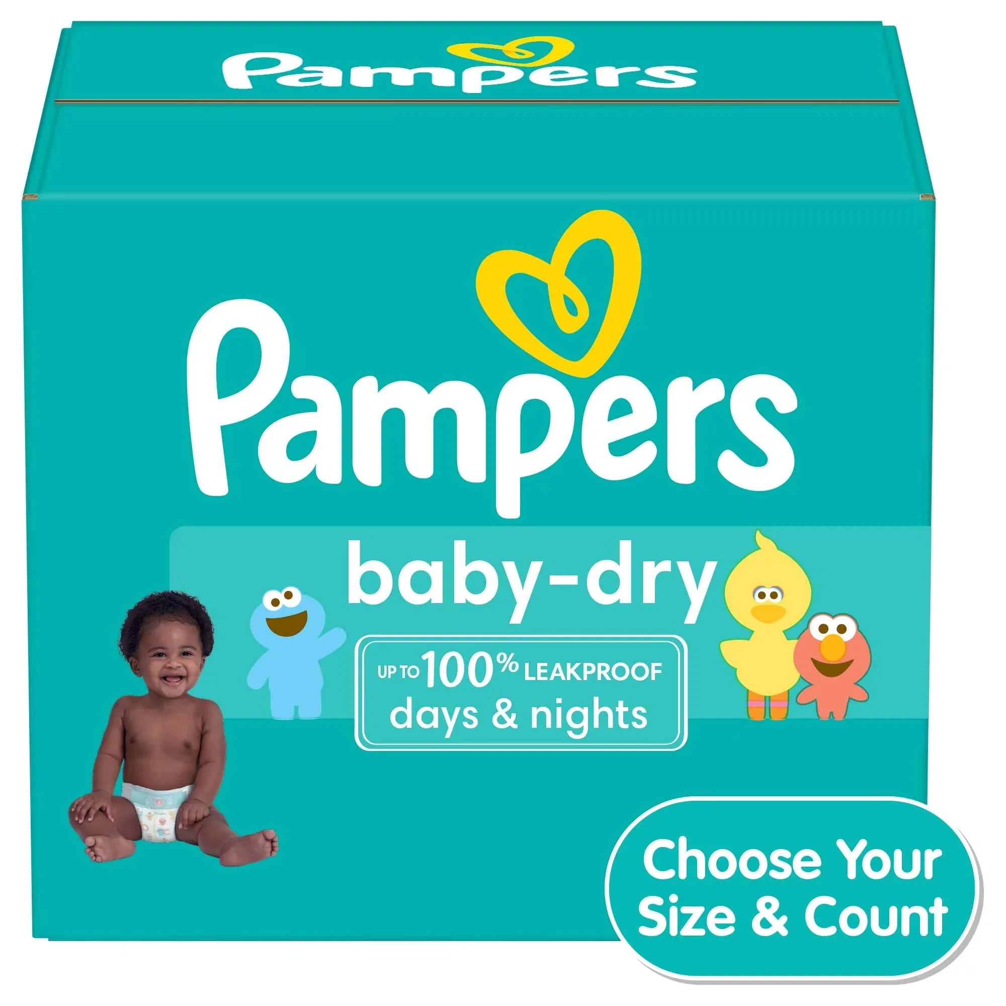 Pampers Baby Dry Diapers Size Newborn, 104 Count (Select for More Options)