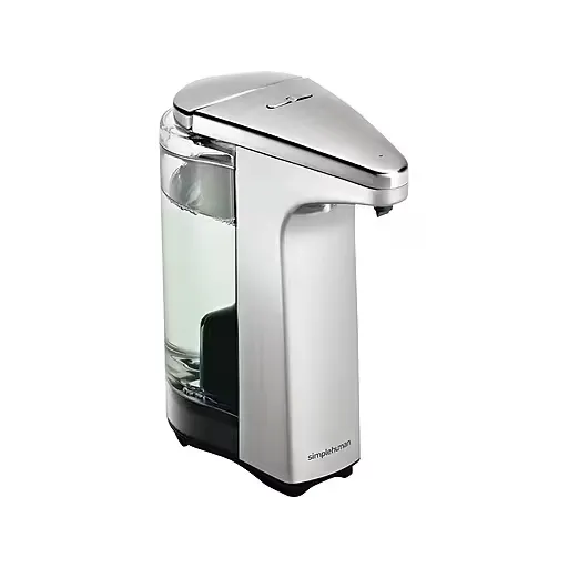 simplehuman 8 oz. Touch-Free Sensor Liquid Soap Pump Dispenser with Soap Sample, Brushed Nickel