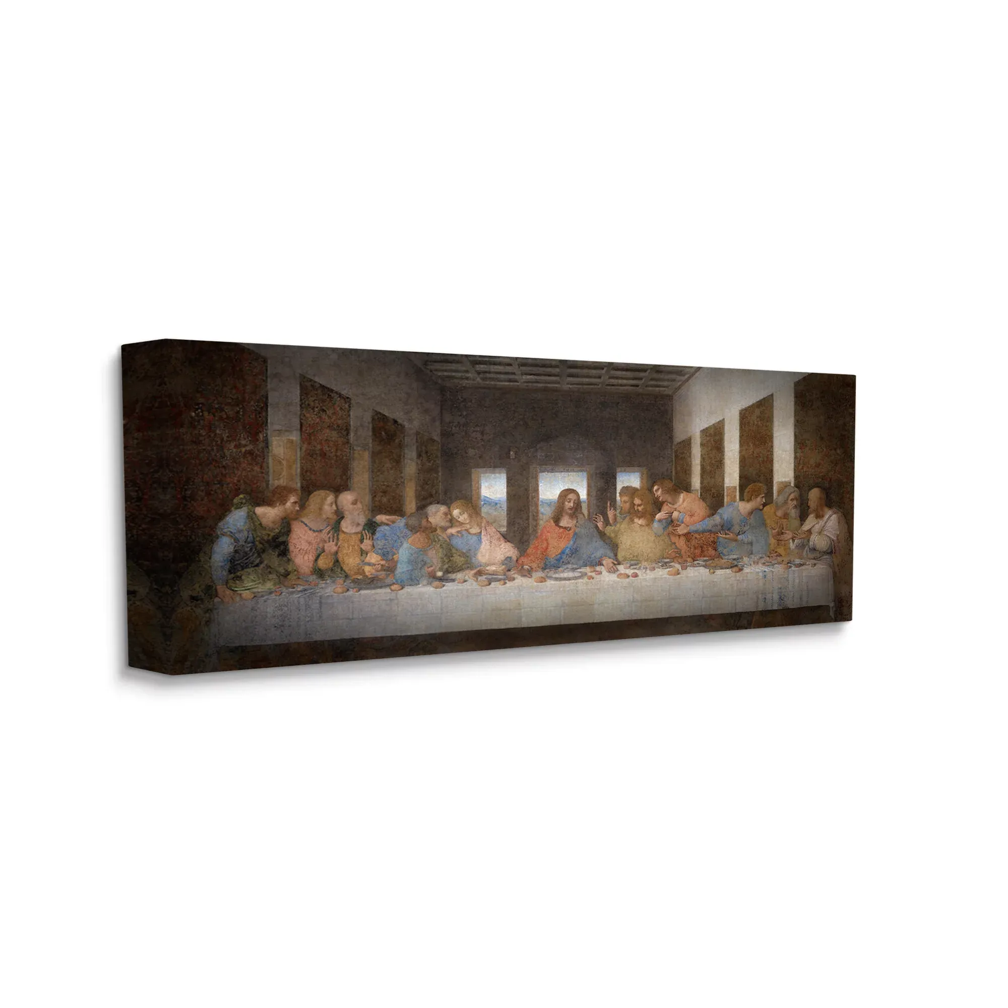 Da Vinci The Last Supper Religious Classical Painting Stretched Canvas Wall Art, 10 x 24