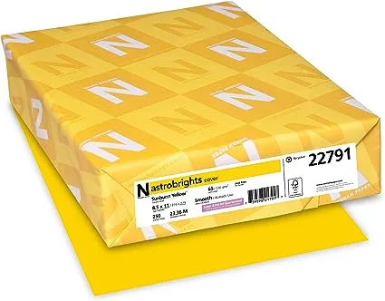 Neenah Paper 22791 Color Cardstock, 65lb, 8 1/2 x 11, Sunburst Yellow, 250 Sheets